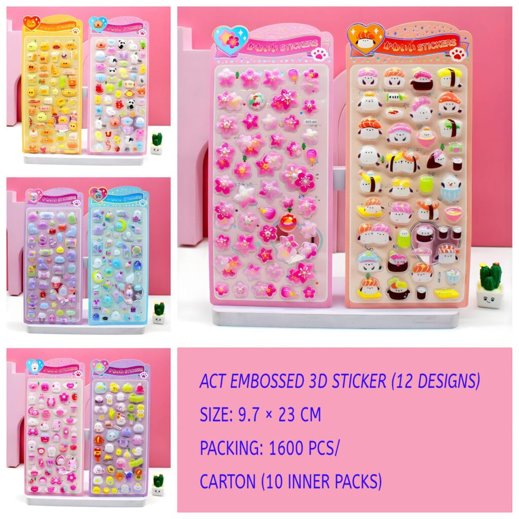 ACT Embossed 3D Sticker (12 Designs)