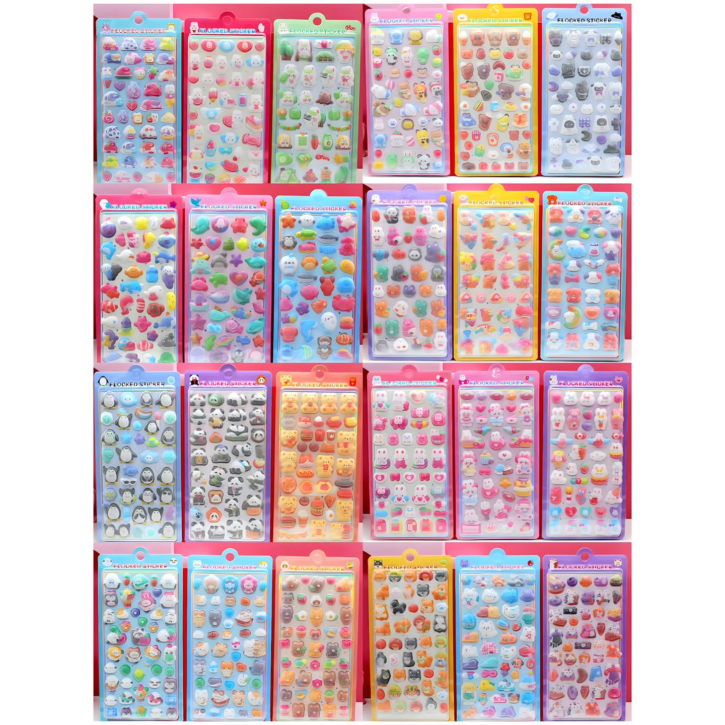 BOC Embossed Flocking Sticker (24 Designs)
