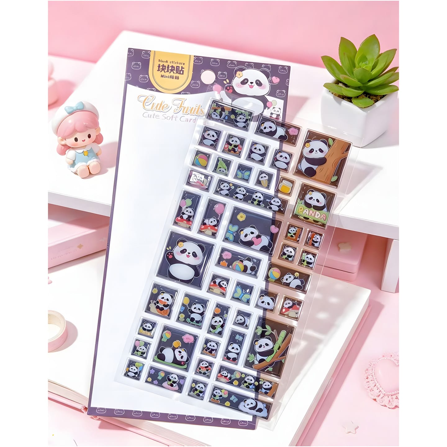 FD-4533 Crystal embossed square sticker