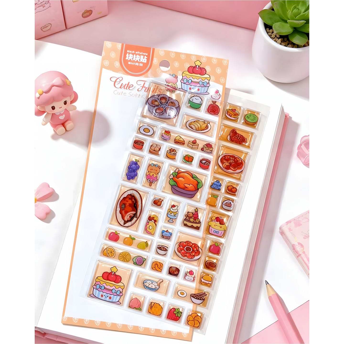 FD-4533 Crystal embossed square sticker