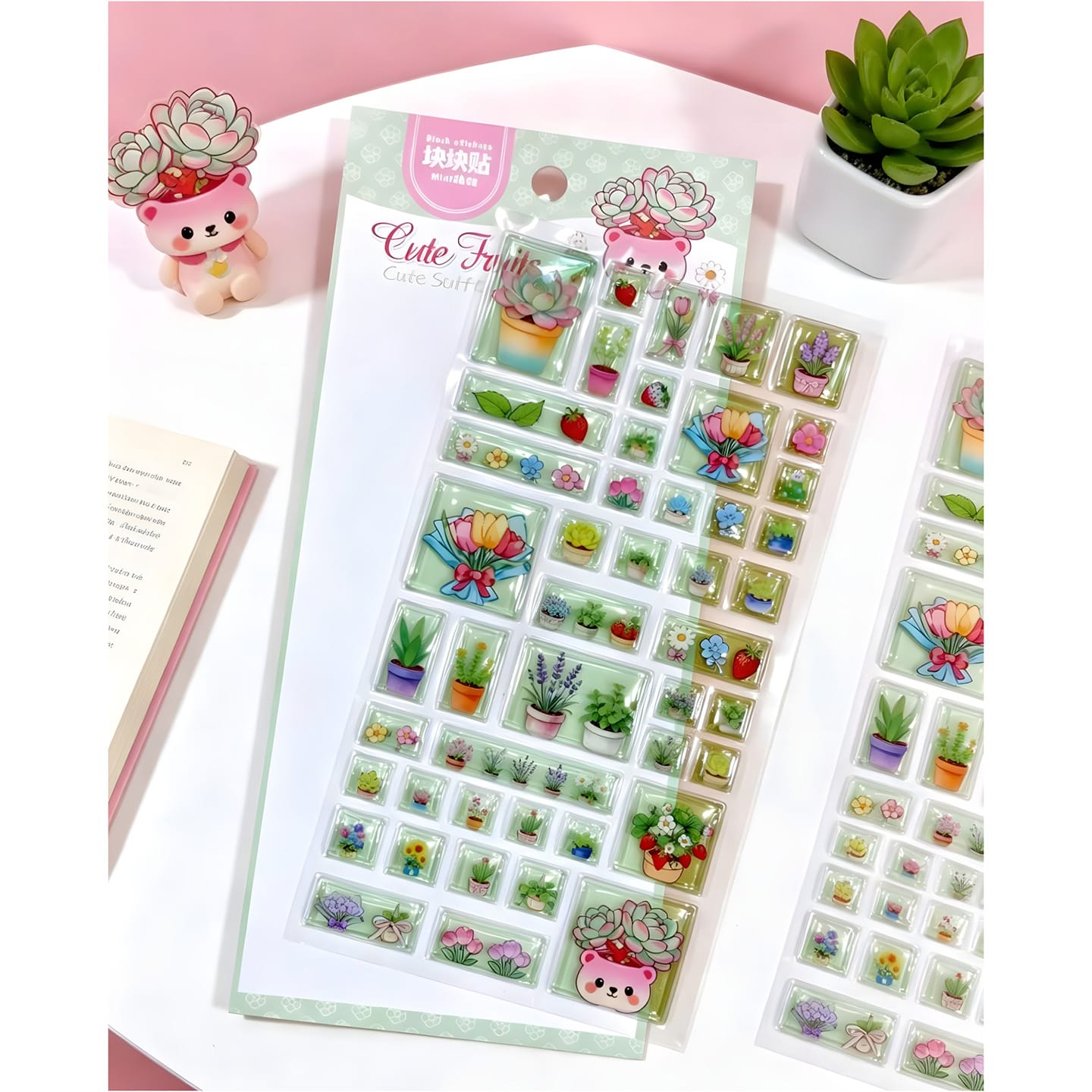 FD-4533 Crystal embossed square sticker