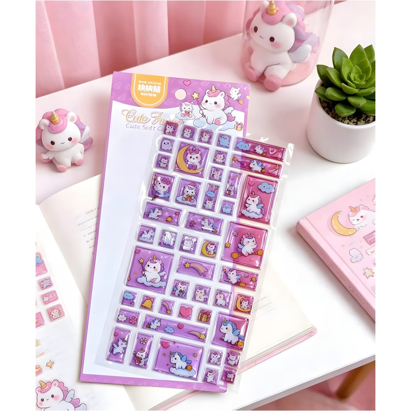 FD-4533 Crystal embossed square sticker