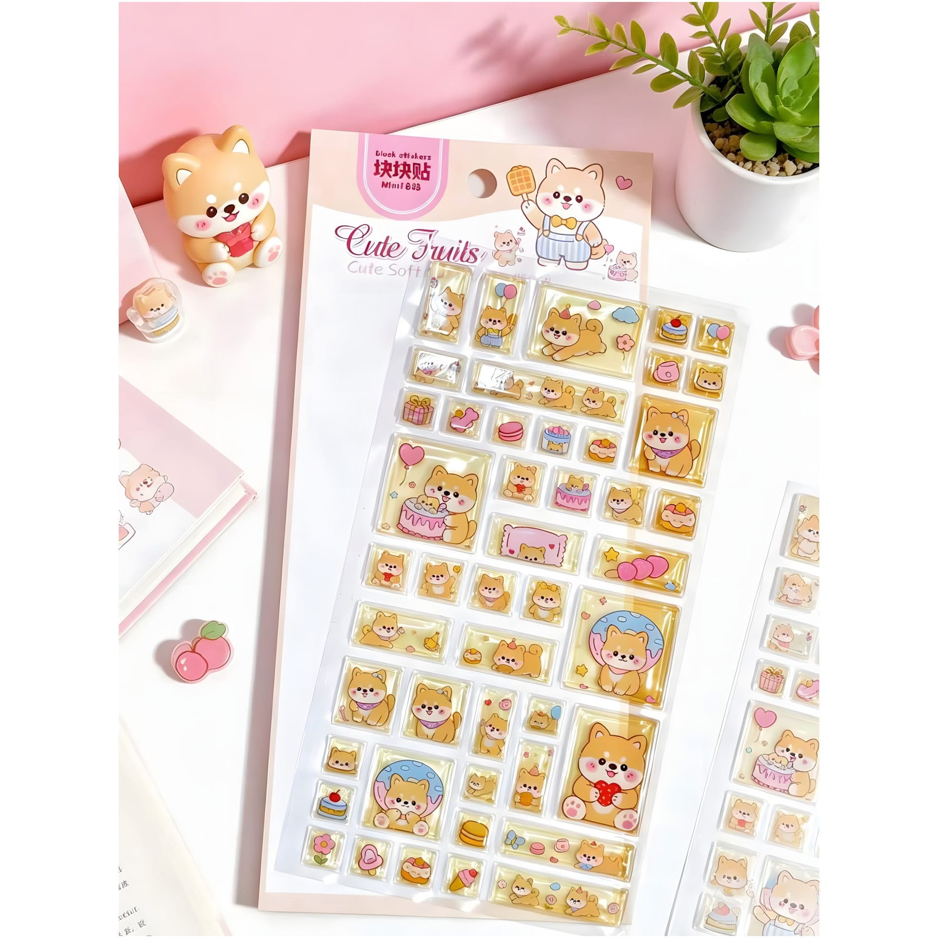 FD-4533 Crystal embossed square sticker