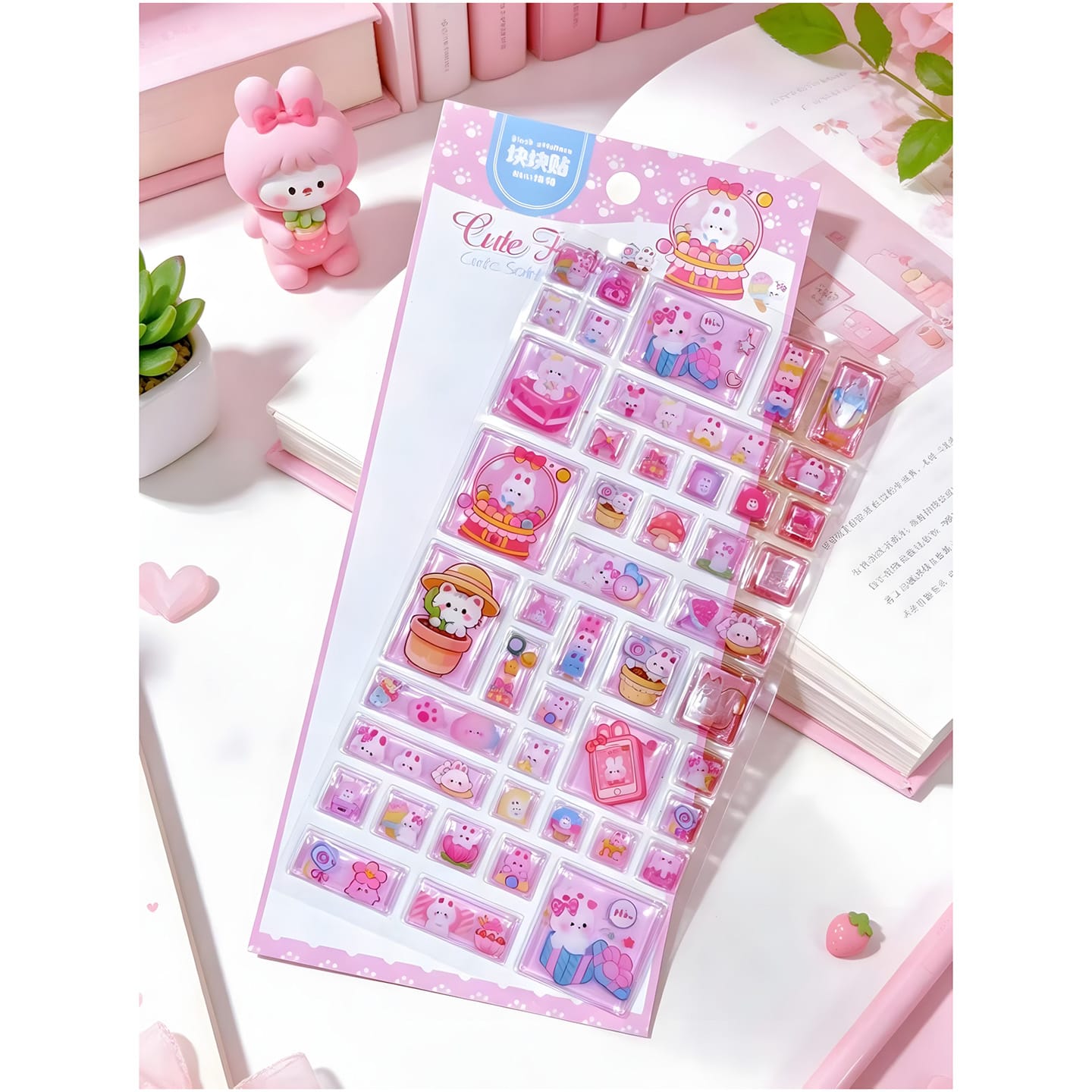 FD-4533 Crystal embossed square sticker