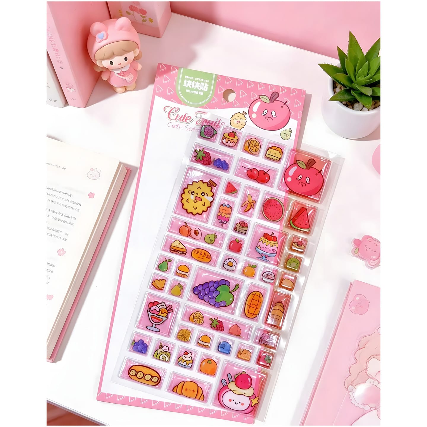 FD-4533 Crystal embossed square sticker