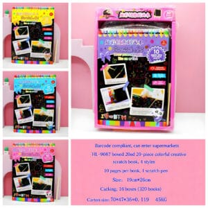 HL-9087 Colorful Creative Scratch Art Book 10pcs
