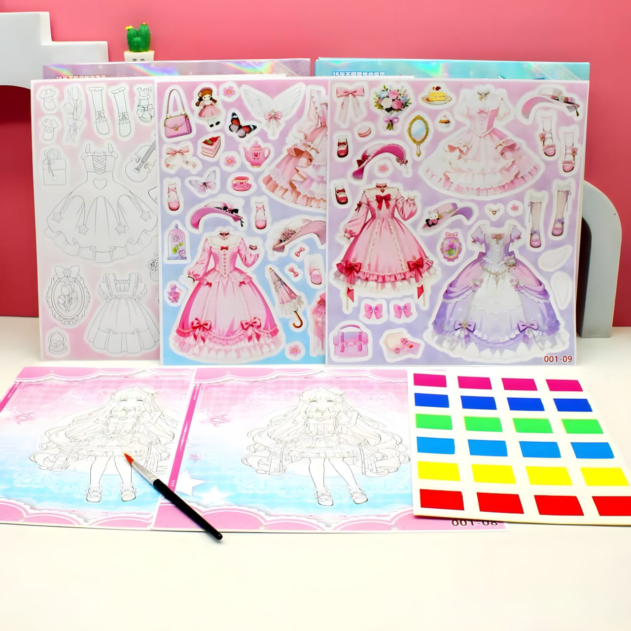 JH74W Clothing DIY Sticker Book 16pcs