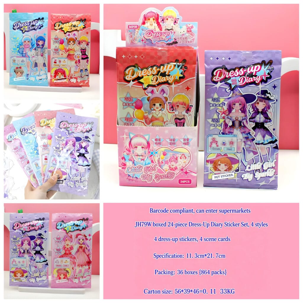 JH79W Dress-up Sticker Pack 8pcs