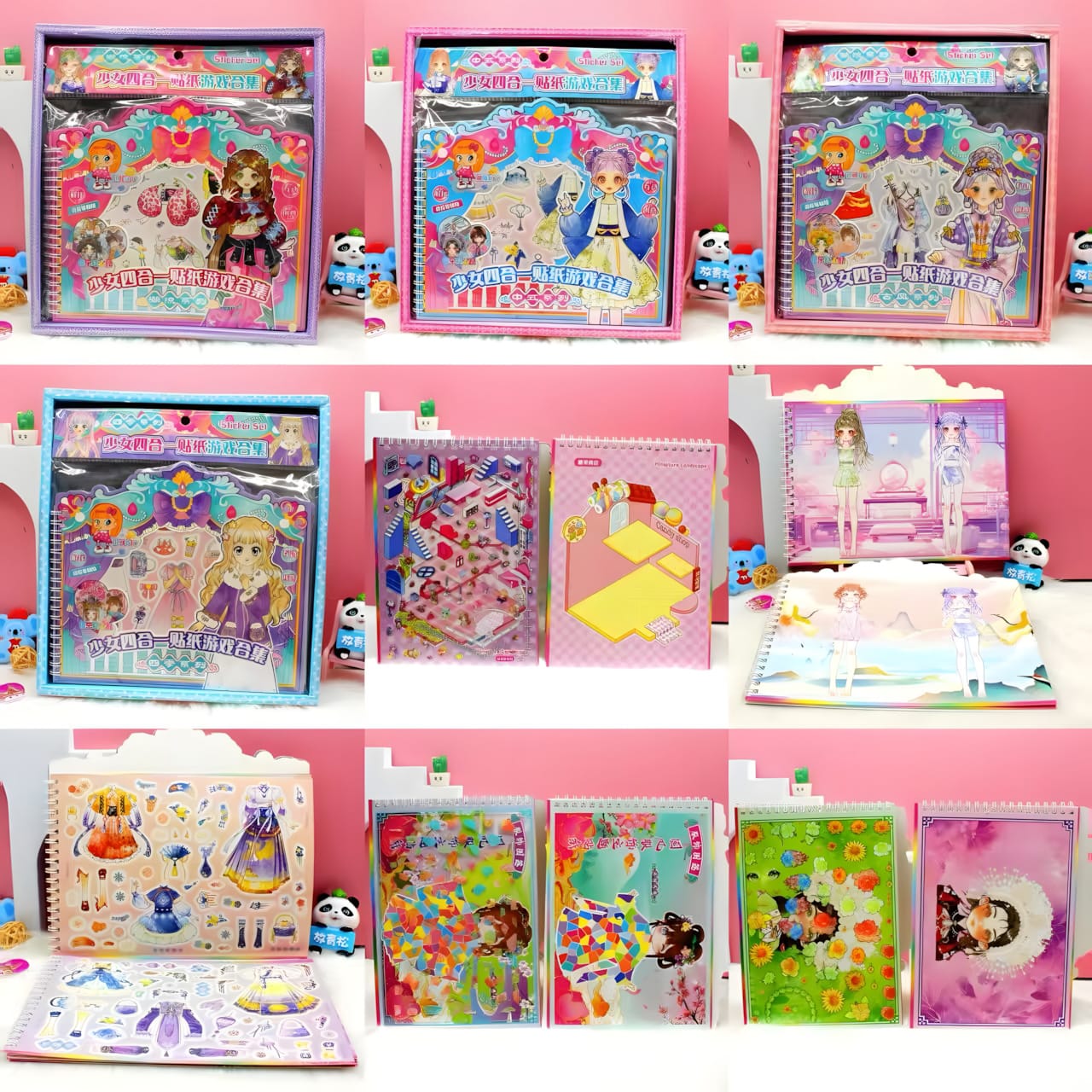 K718-ABCD Girls 4-in-1 Dress-Up Sticker Book (10pcs)