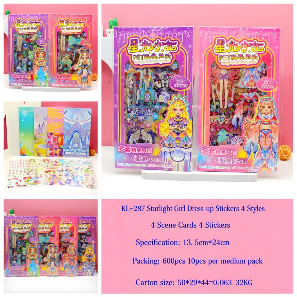 KL-287 Girls Dress-up Sticker 8pcs