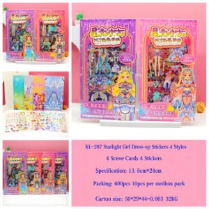 KL-287 Girls Dress-up Sticker 8pcs