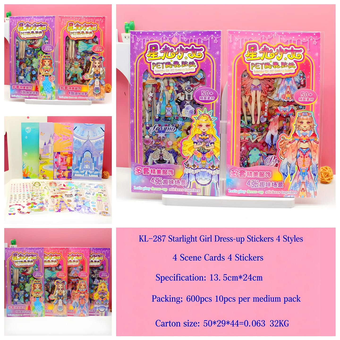 KL-287 Sticker de vestir niñas 8 pcs