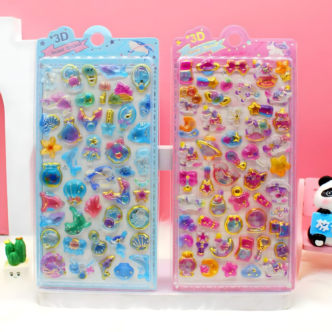 LNFC-069 Hot Stamping Embossed Stickers in Display Box (12 Designs)