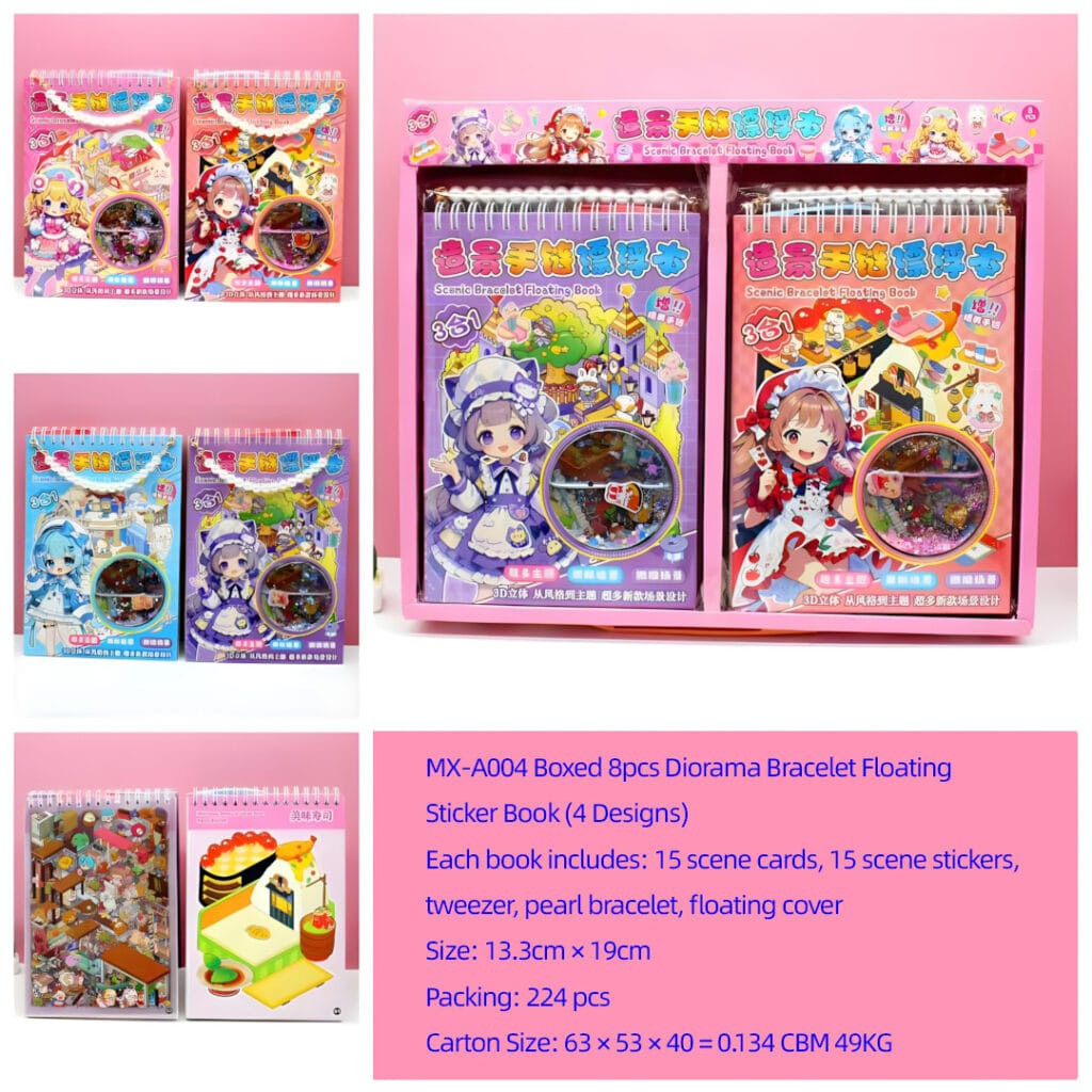 MX-A004 Bracelet Quicksand Landscape Sticker Book (30pcs)
