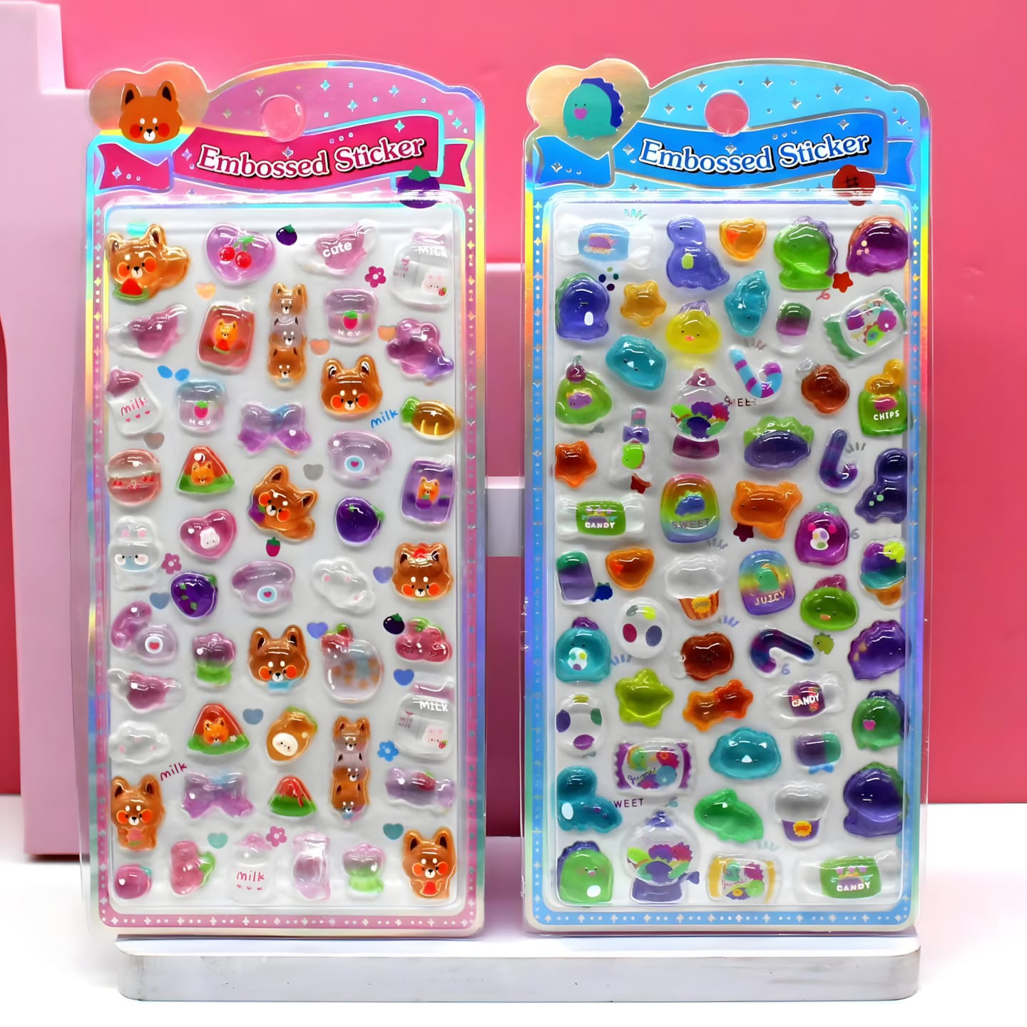SOK-061-072 Hot Stamping Solid Embossed Sticker Cards