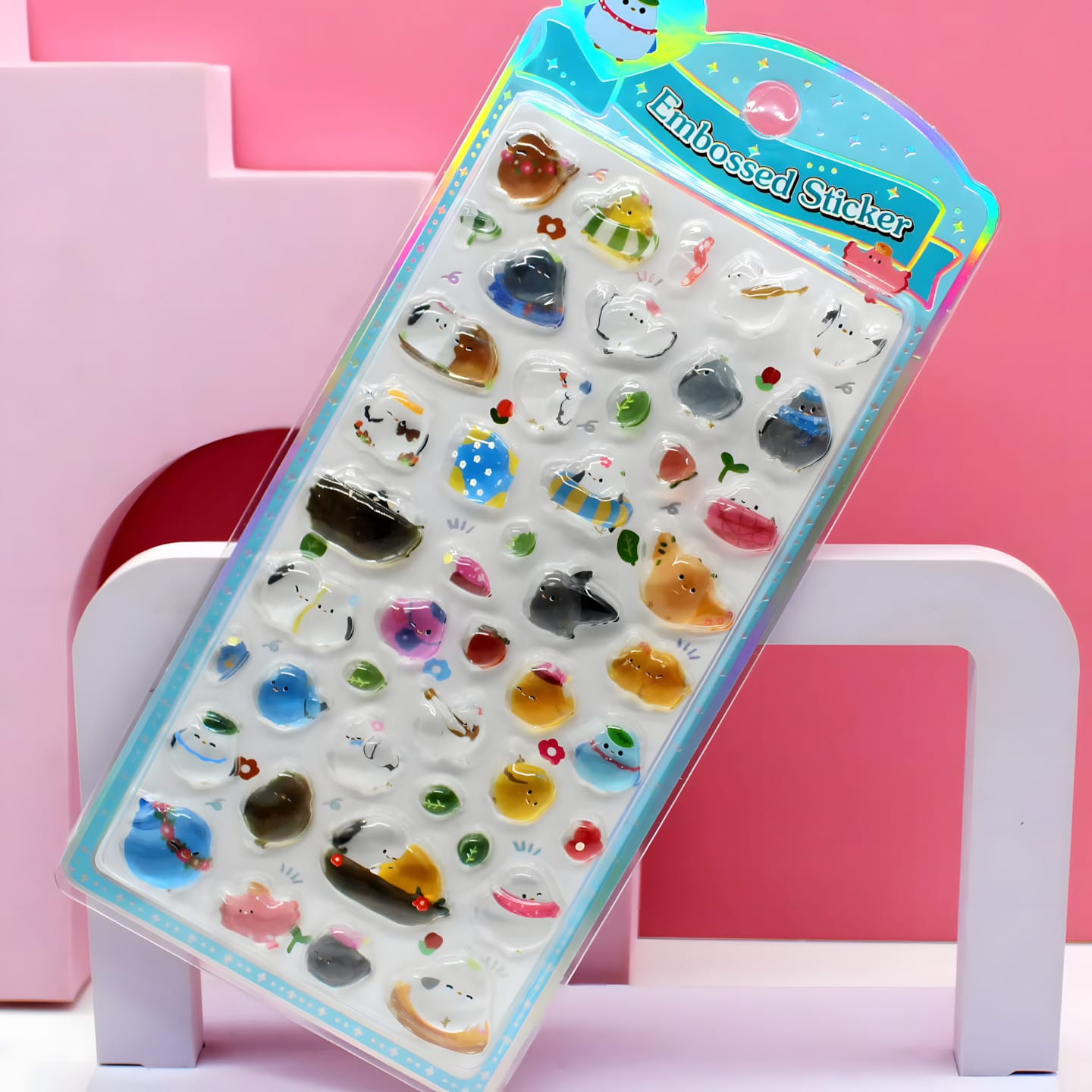SOK-061-072 Solid Embossed Sticker Cards