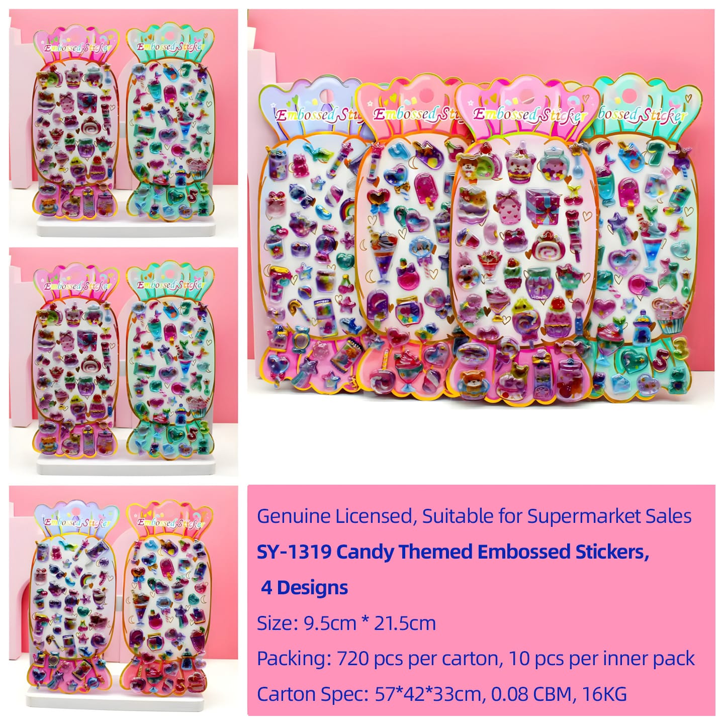 SY-1319 Candy 3D Embossed Stickers