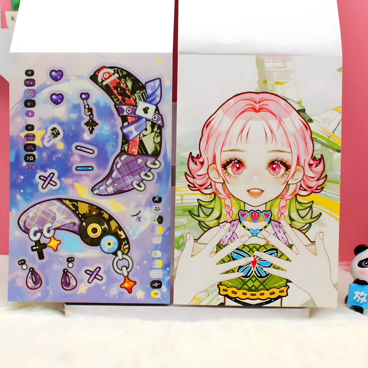 SZ-512 Dress-Up Book with Nail Art DIY Stickers (18pcs)