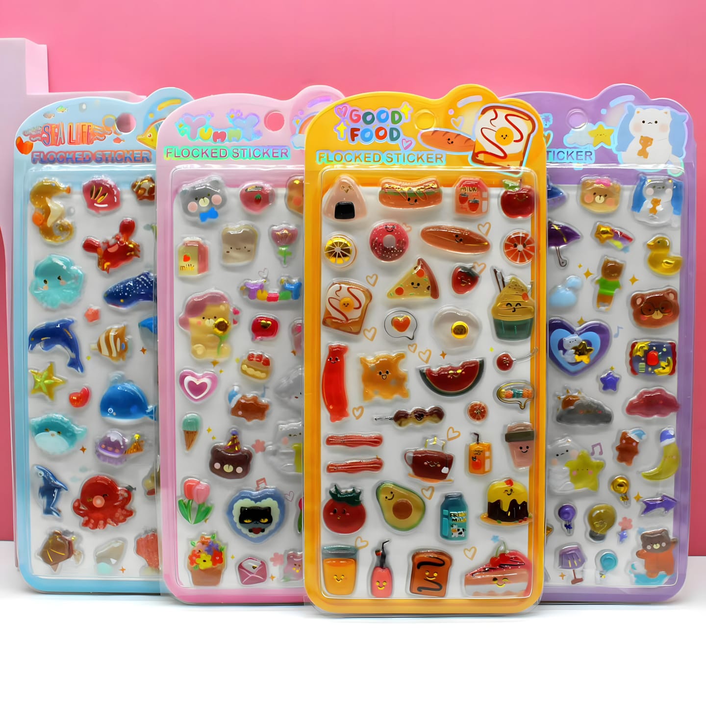 TM-01 / CYB-1-4 Solid Embossed Sticker Cards