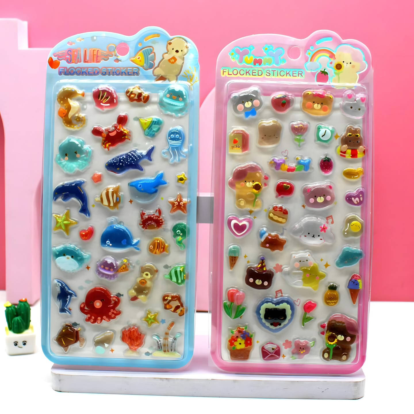 TM-01 / CYB-1-4 Solid Embossed Sticker Cards