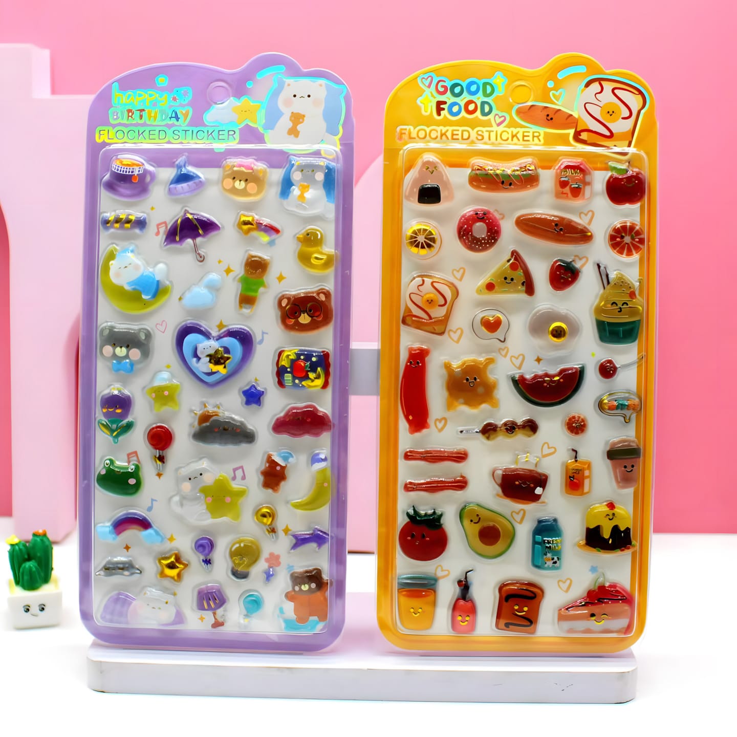 TM-01 / CYB-1-4 Solid Embossed Sticker Cards
