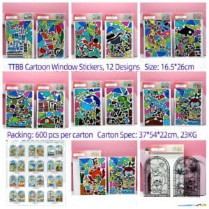 TTBB Cartoon Window Art DIY Stickers