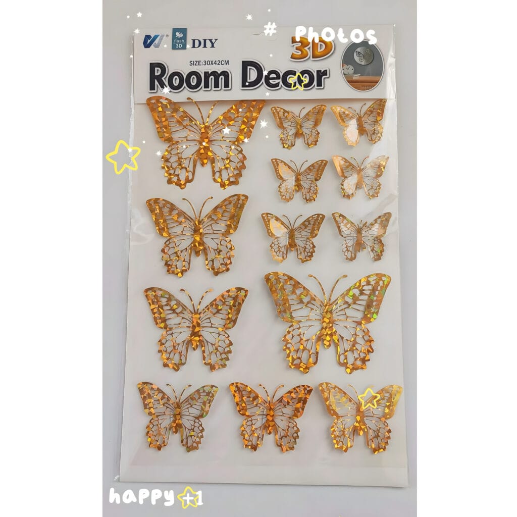 WX-HHY Laser Rainbow Butterfly Stickers