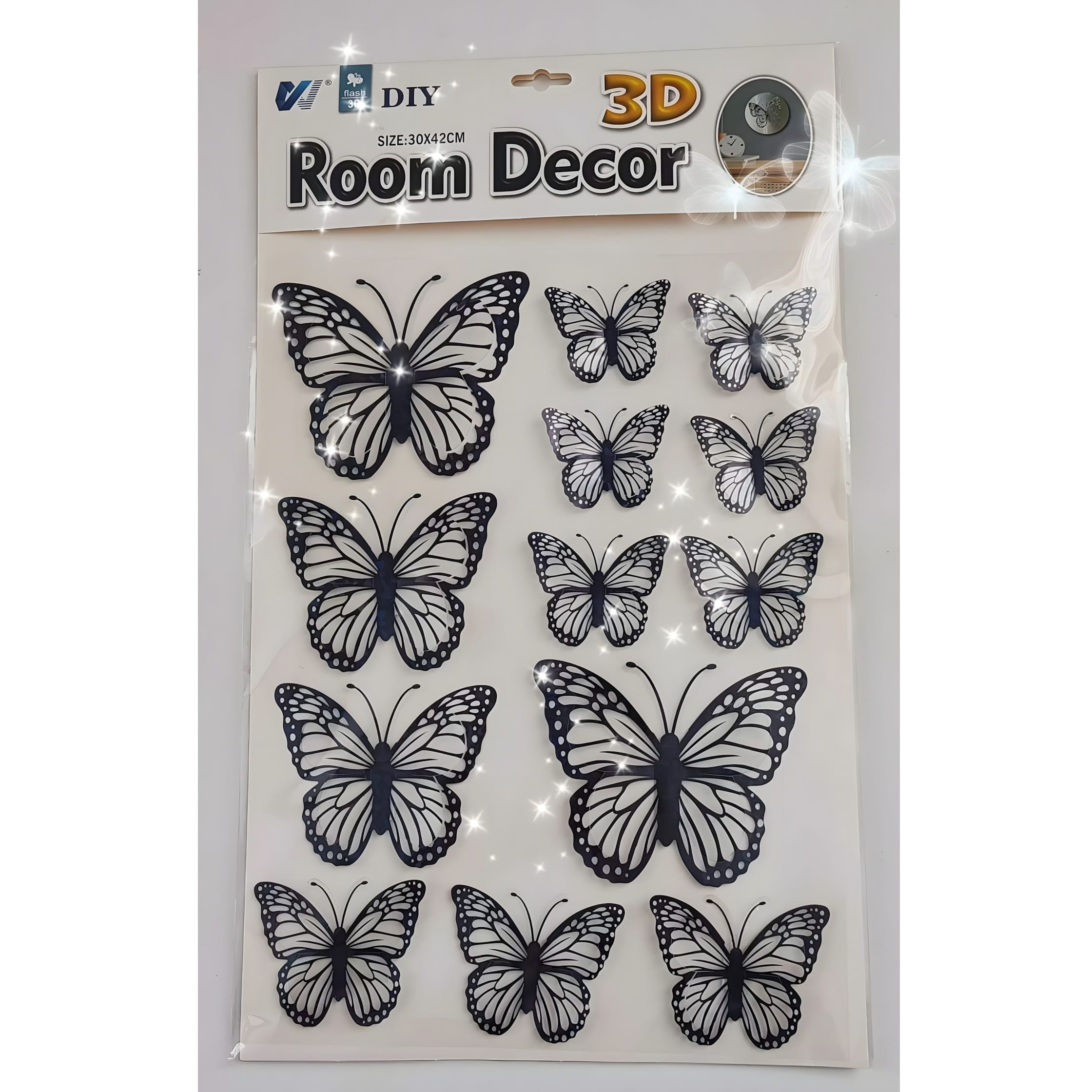 WX-HHY Laser Rainbow Butterfly Stickers