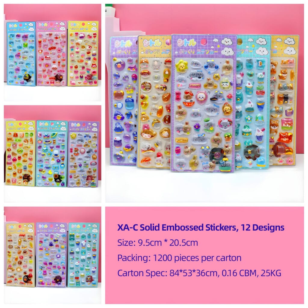 XA-C Solid 3D Embossed Stickers