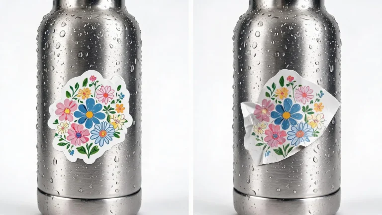 Vinyl vs paper sticker material comparison