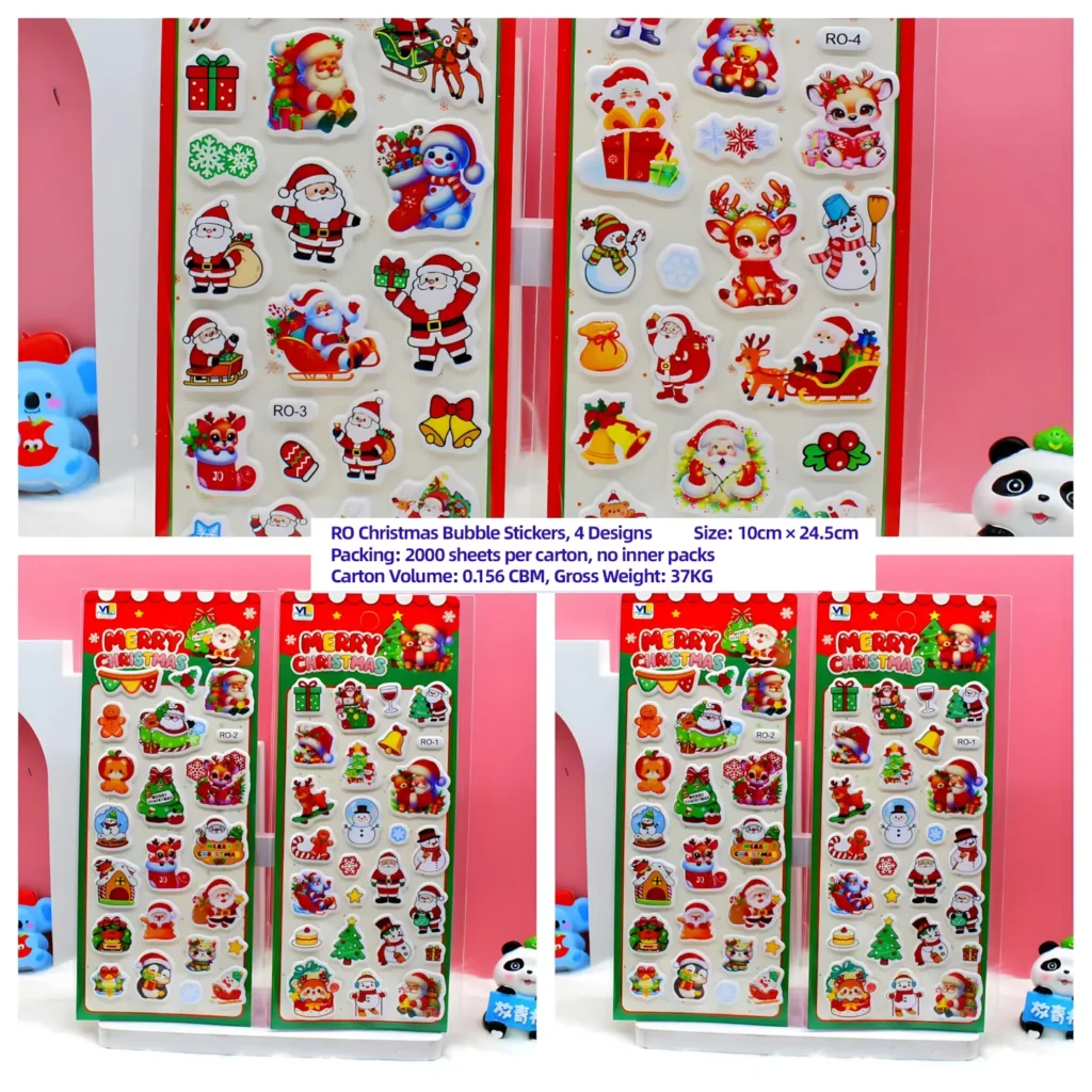 RO Christmas Bubble Stickers