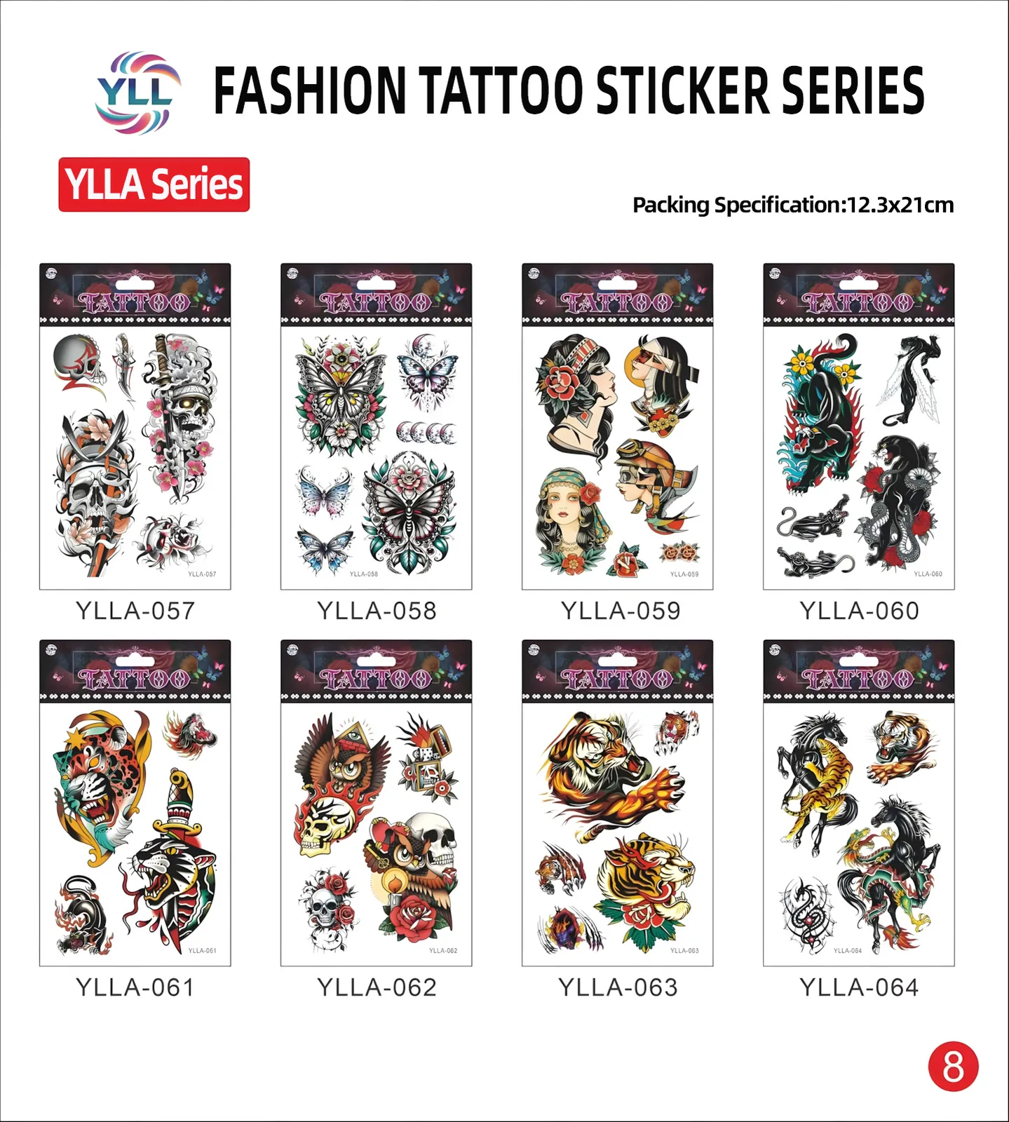YLLA Temporary Tattoo Stickers (128 designs)