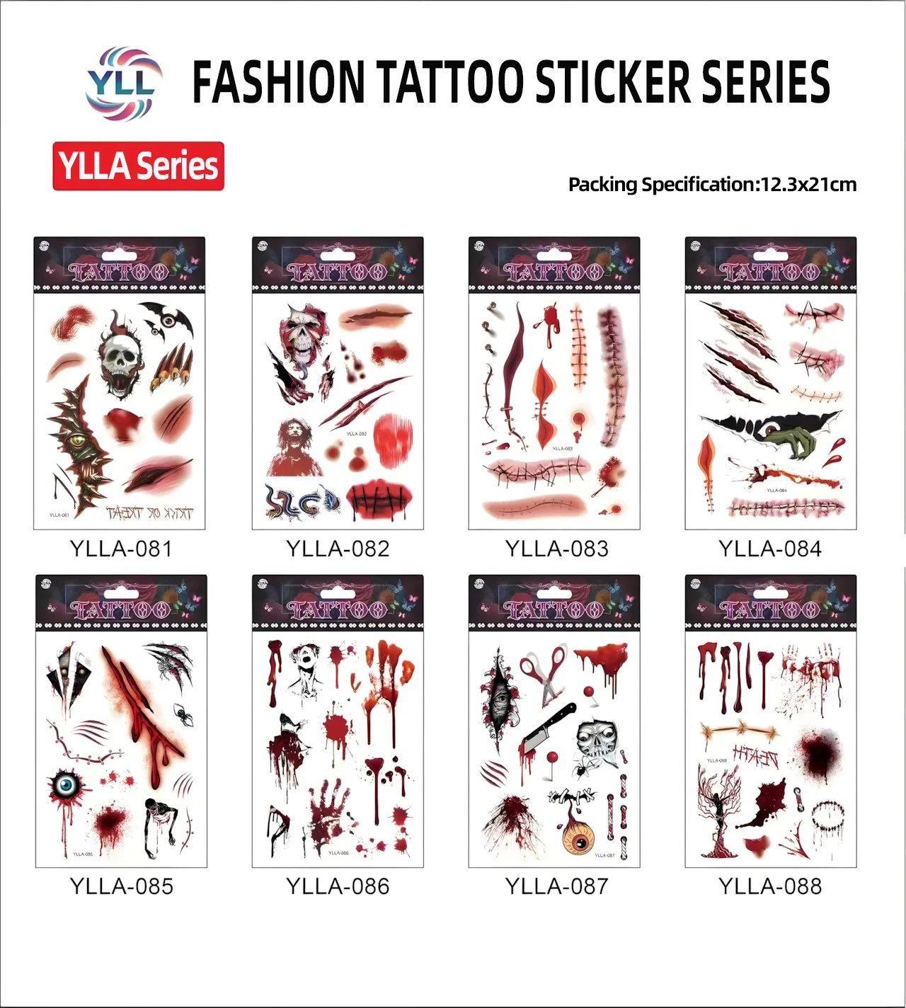 YLLA Temporary Tattoo Stickers (128 designs)