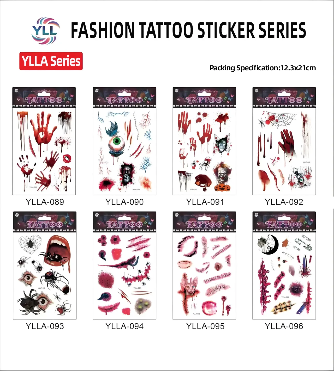 YLLA Temporary Tattoo Stickers (128 designs)