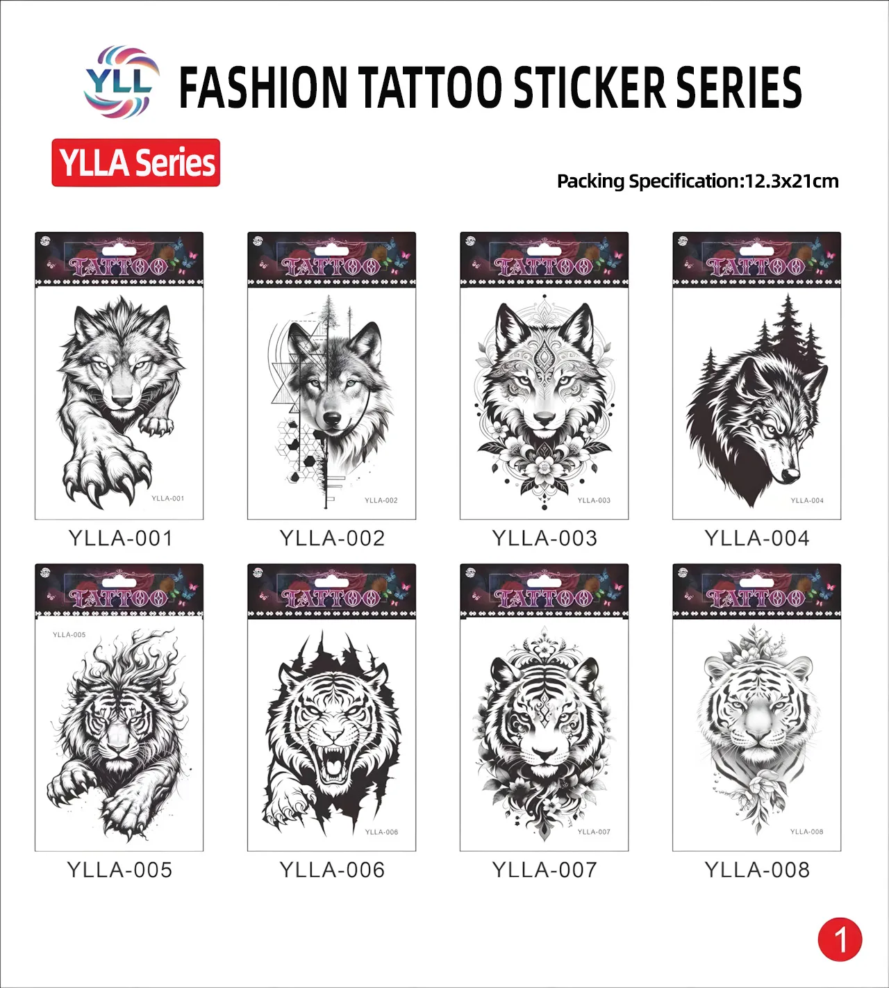 YLLA Temporary Tattoo Stickers (128 designs)