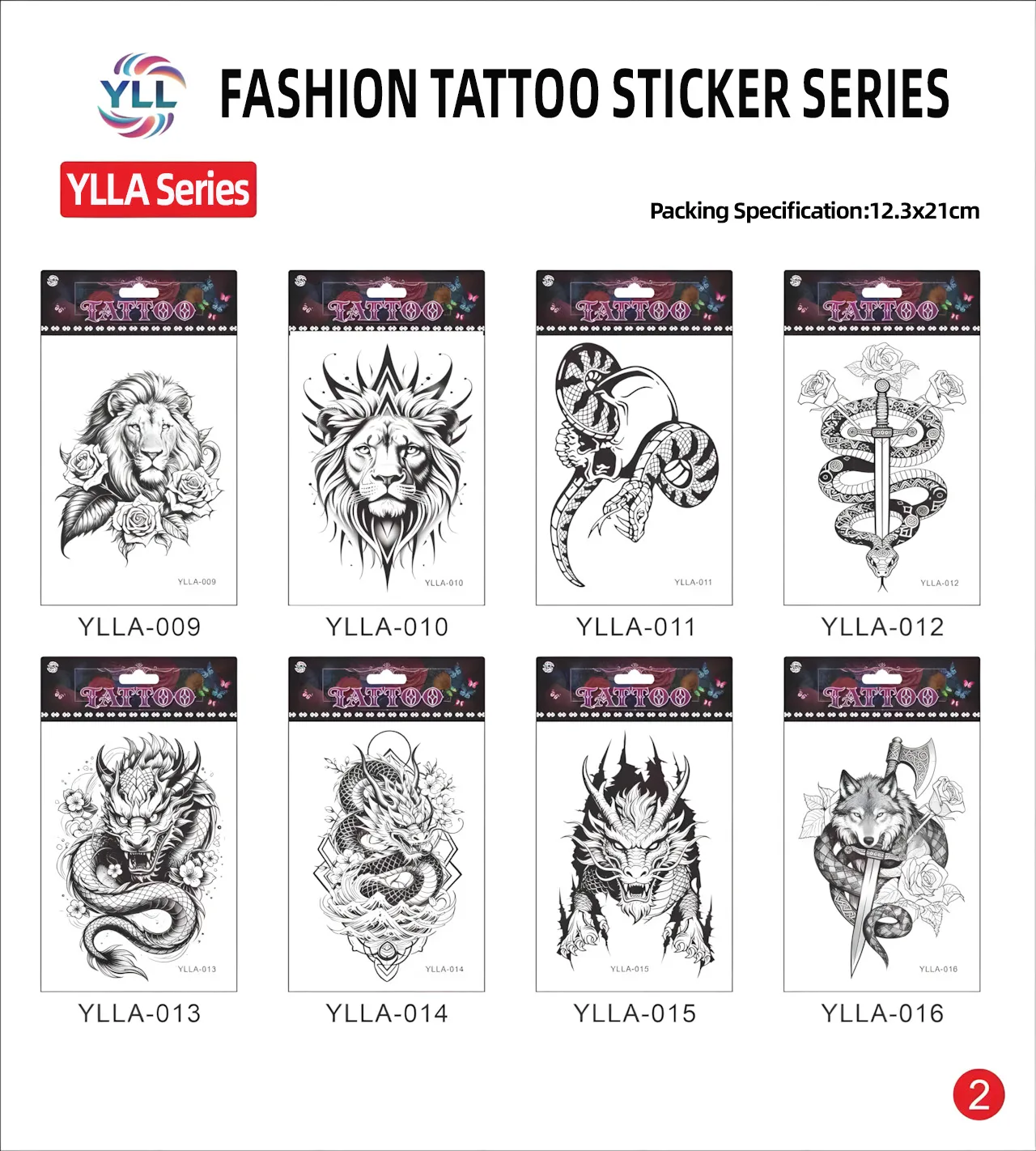 YLLA Temporary Tattoo Stickers (128 designs)