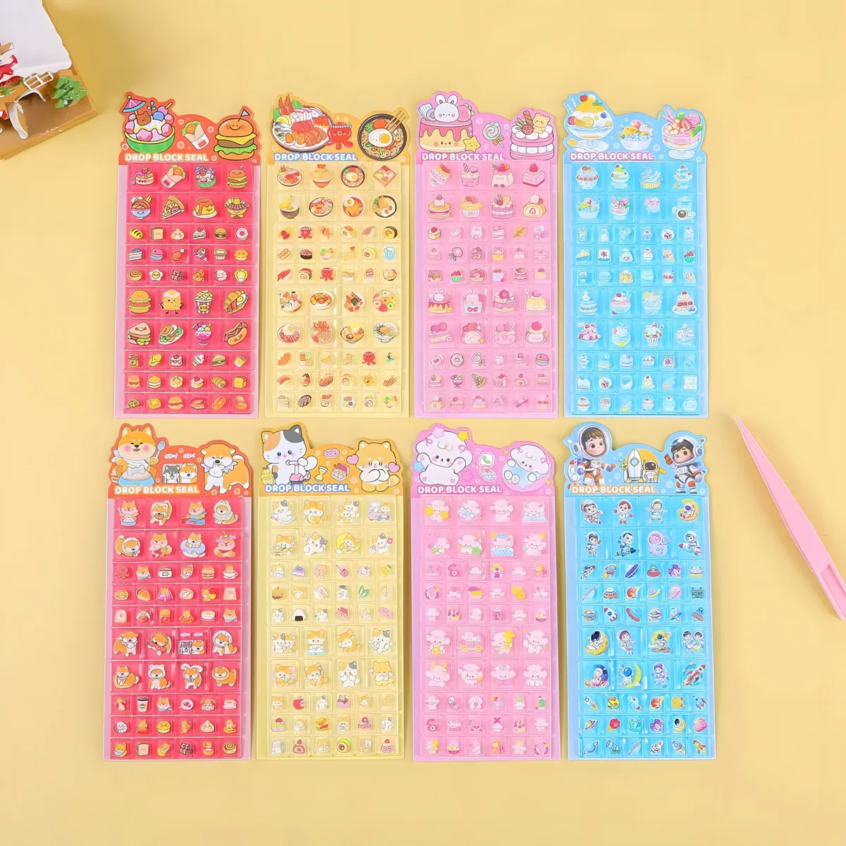 CY-SS-20 Square 3D Embossed Sticker Cards