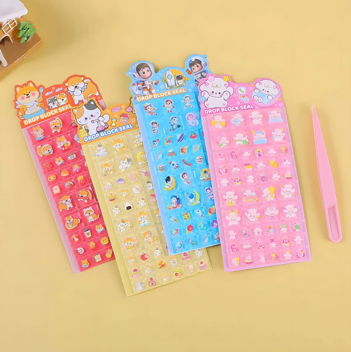 CY-SS-20 Square 3D Embossed Sticker Cards