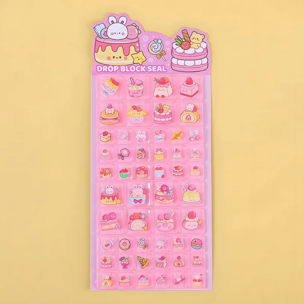 CY-SS-20 Square 3D Embossed Sticker Cards