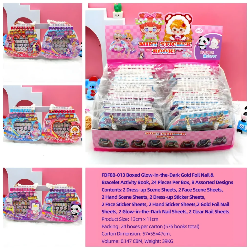 FDF88-013 Luminous Nail Art Sticker Book