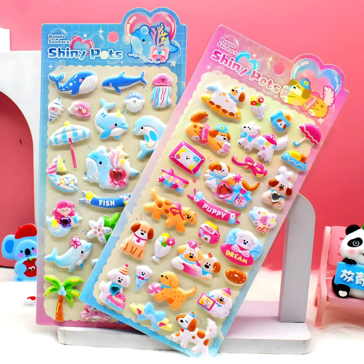 JH84W Gem Bubble 3D Pop Sticker Cards
