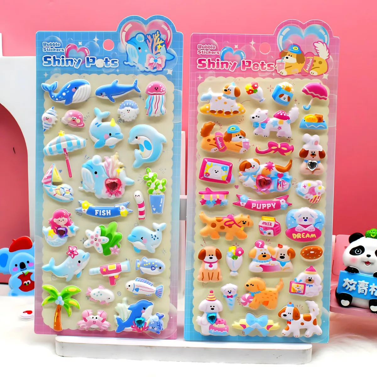 JH84W Gem Bubble 3D Pop Sticker Cards