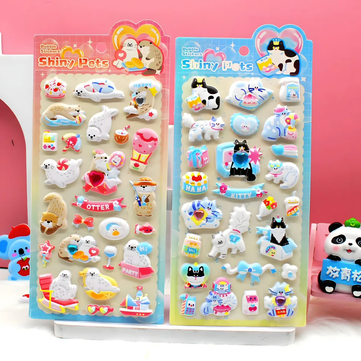 JH84W Gem Bubble 3D Pop Sticker Cards