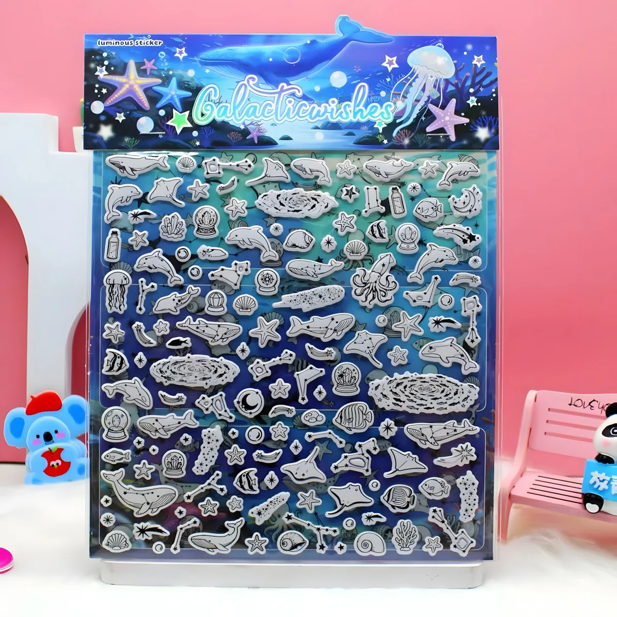 JH85W Double-Layer Luminous 3D Embossed Sticker Cards
