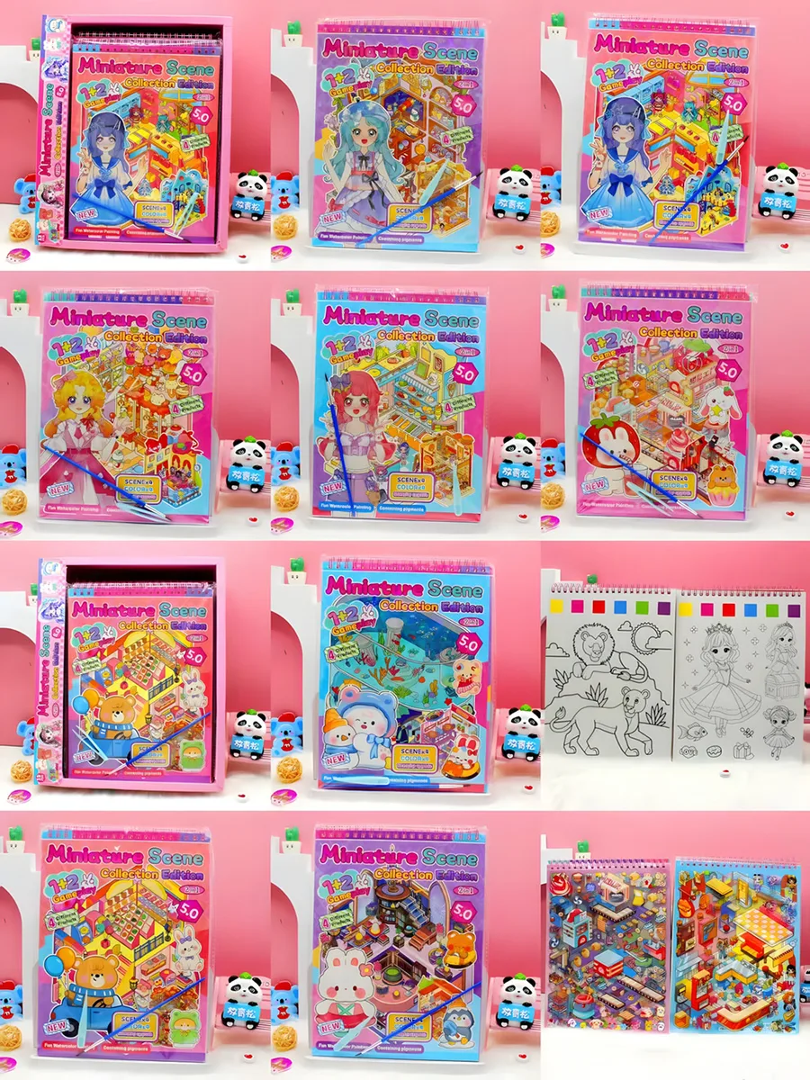 JJ-DZJ Scene Painting Sticker Activity Book (12 pcs)