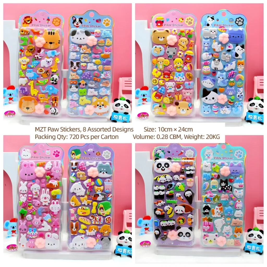 MZT Cat Paw Display Box 3D Sticker (8 Designs)