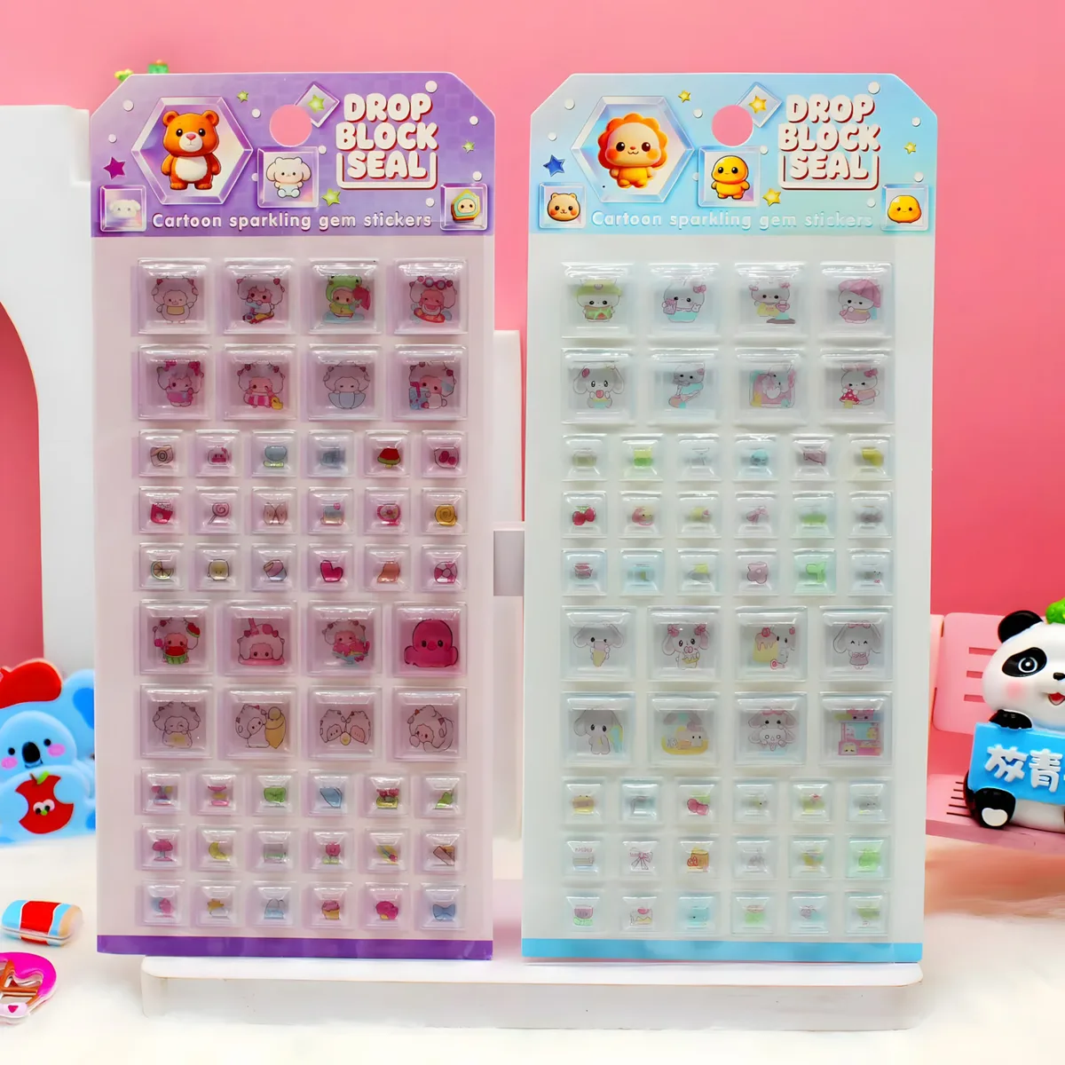 RG Solid Square 3D Embossed Sticker Cards