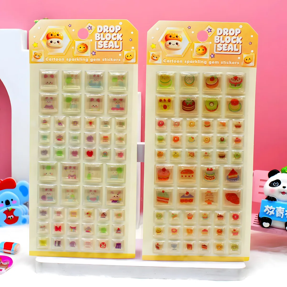 RG Solid Square 3D Embossed Sticker Cards
