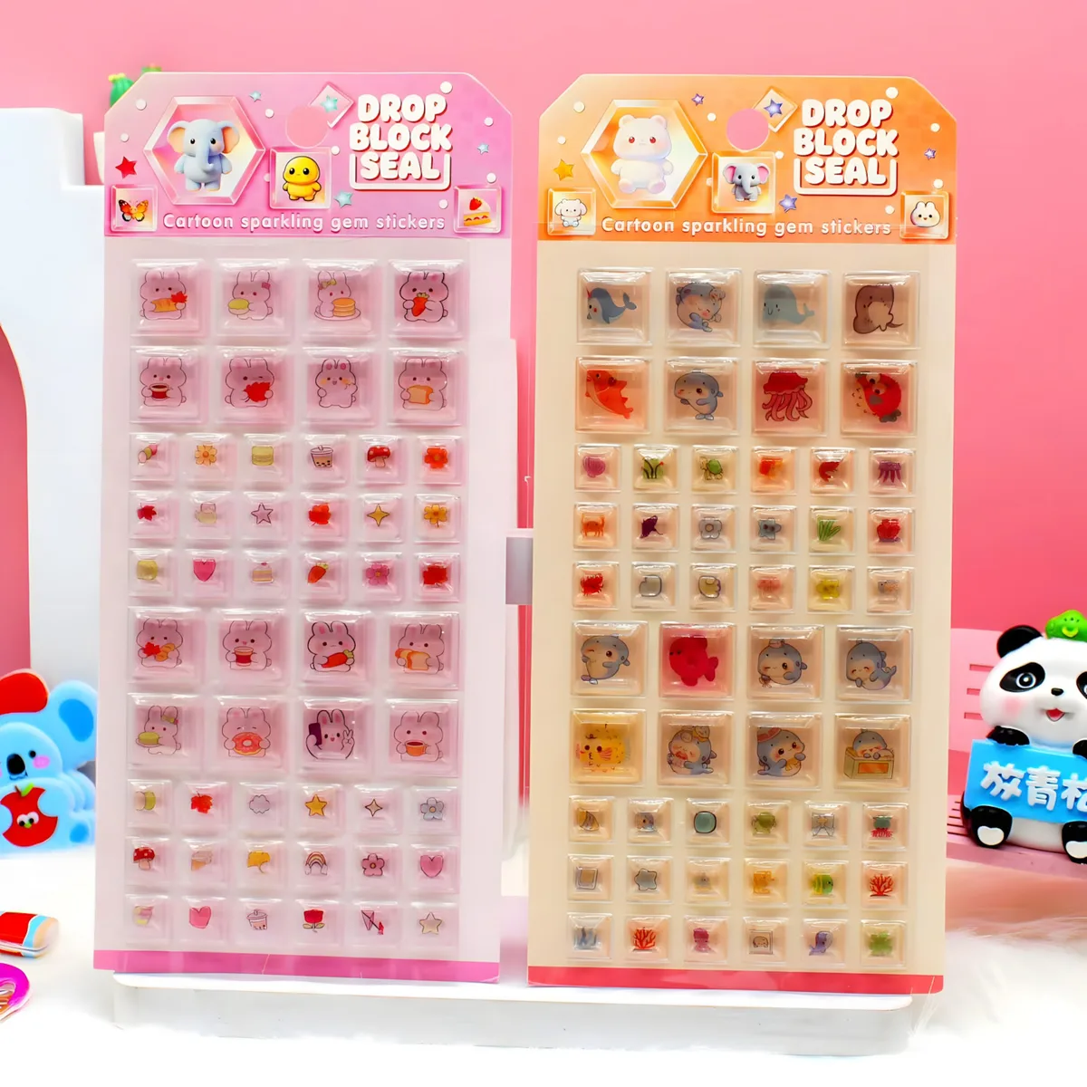 RG Solid Square 3D Embossed Sticker Cards