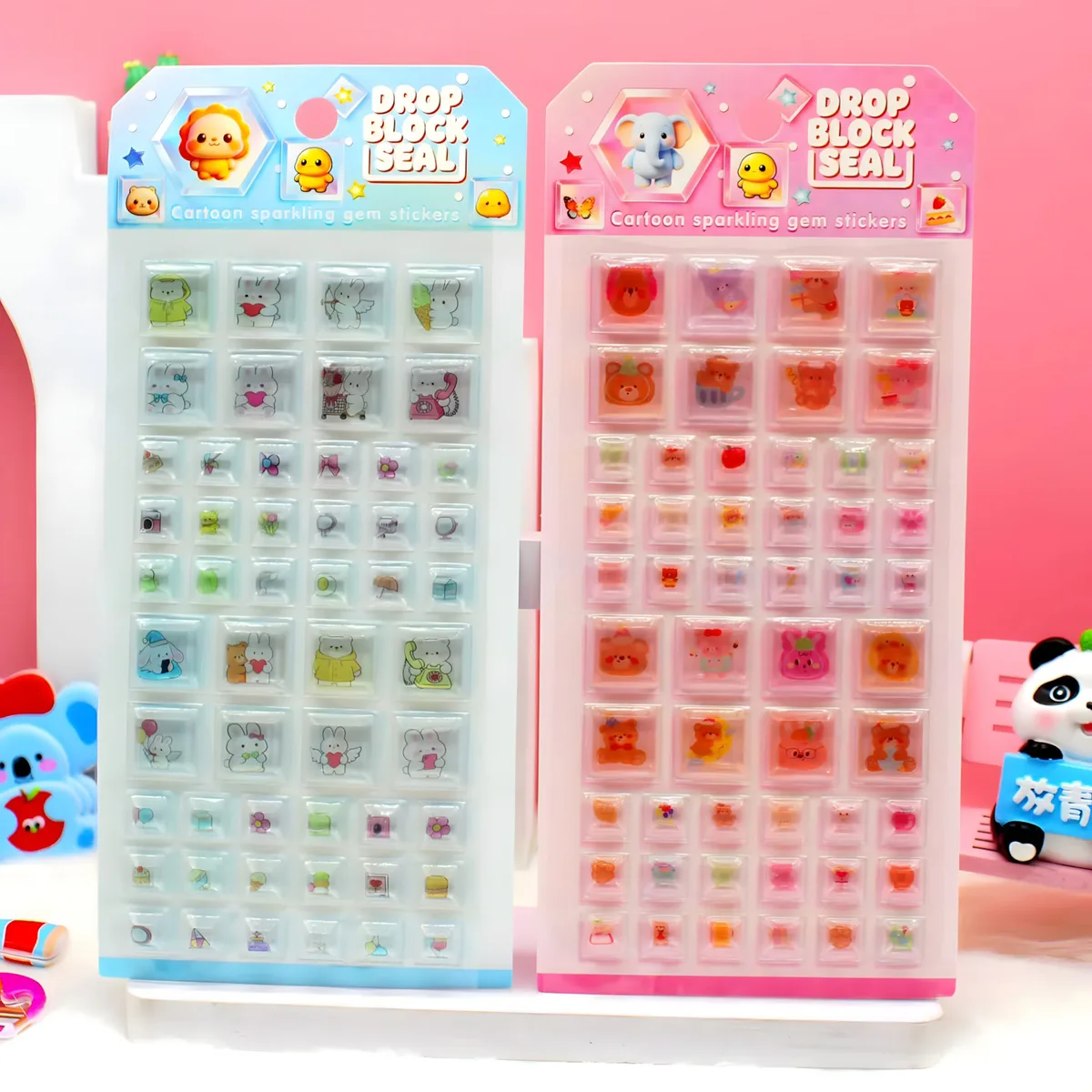 RG Solid Square 3D Embossed Sticker Cards
